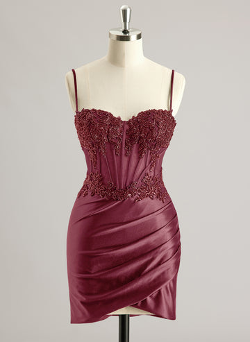 Sheath/Column Sweetheart Short/Mini Jersey Prom Dresses With Beading Sequins