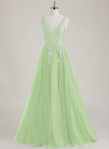 Sleeveless V-Neck Sequins Tulle Ball-Gown/Princess Maxi Dress