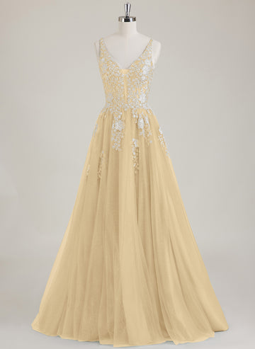 Sleeveless V-Neck Sequins Tulle Ball-Gown/Princess Maxi Dress