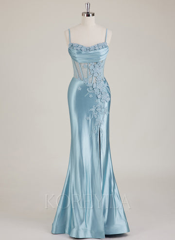 Sleeveless Sweetheart Rhinestone Jersey Trumpet/Mermaid Maxi Dress With Leg Slit