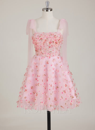 Sleeveless Sweetheart 3D Floral Tulle Ball-Gown/Princess Mini Dress