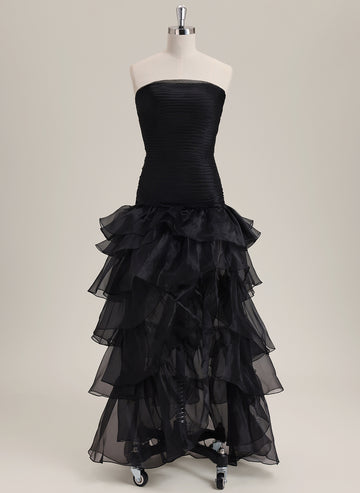 Ball-Gown/Princess Sleeveless Floor-Length Organza Prom Dress