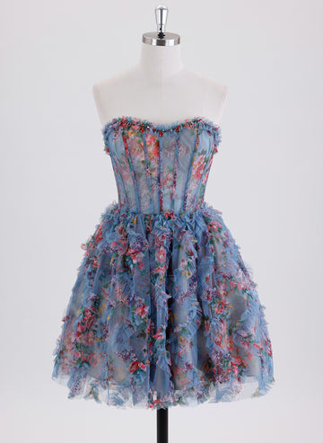 Ball-Gown/Princess Sleeveless Short Tulle Homecoming Dress With Ruffle