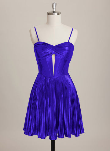 A-line Sweetheart Short Metallic Mini Dress