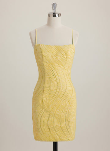 Sheath/Column Square Short Lace Mini Dress