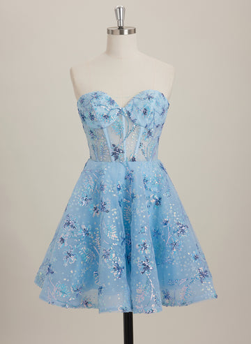 Ball-Gown/Princess Sweetheart Short Sequin Mini Dress With Sequins