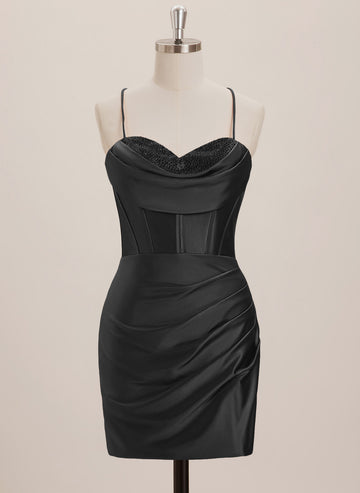 Sheath/Column Sweetheart Short Jersey Mini Dress With Rhinestone