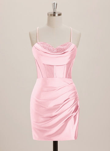 Sheath/Column Sweetheart Short Jersey Mini Dress With Rhinestone