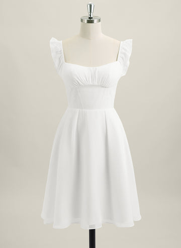 A-line Sleeveless Short Chiffon Homecoming Dress With Ruffle