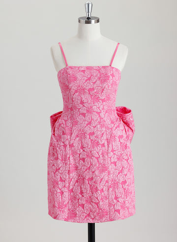 Bodycon Square Short Jacquard Homecoming Dress With Bow