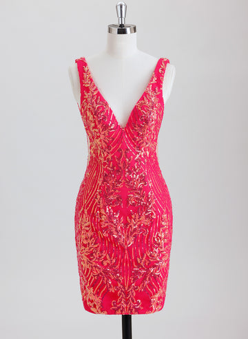 Sheath/Column Short Sequin Homecoming Dress With Sequins