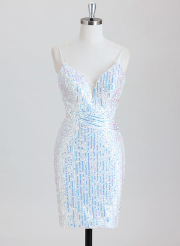 Sheath/Column Short Sequin Homecoming Dress With Sequins