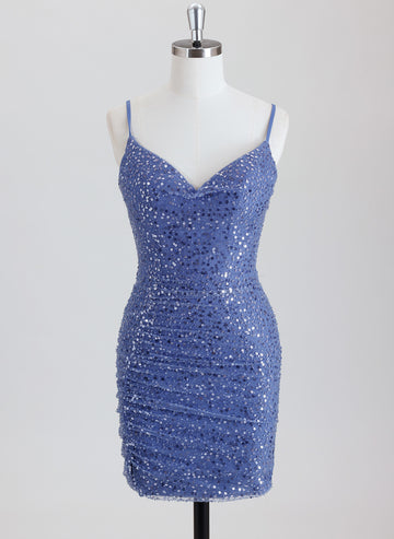 Sheath/Column Short Sequin Homecoming Dress With Sequins