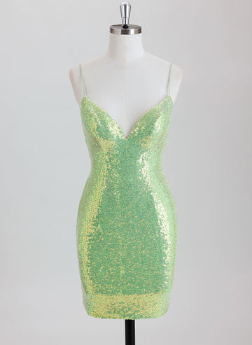 Sheath/Column Short Sequin Homecoming Dress With Sequins