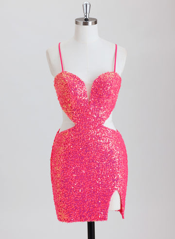 Sheath/Column Short Sequin Homecoming Dress With Sequins