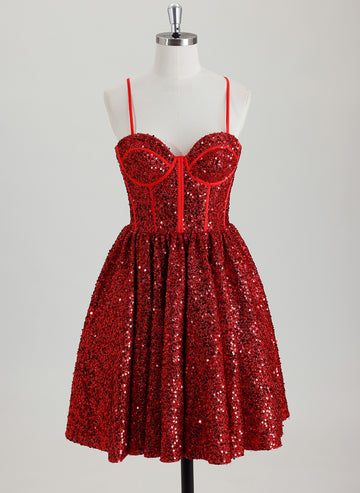 Ball-Gown/Princess Sweetheart Short Sequin Homecoming Dress With Sequins