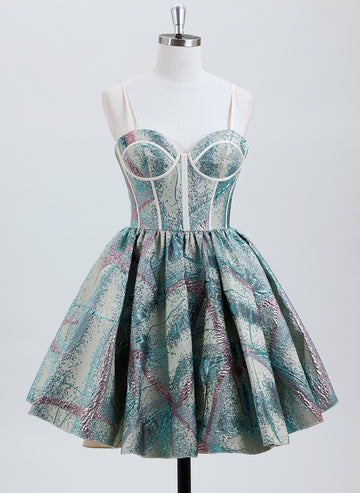 Ball-Gown/Princess Sweetheart Short Jacquard Homecoming Dress