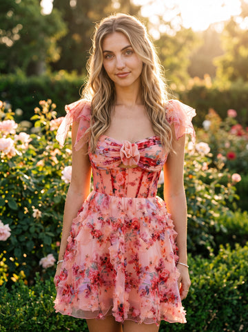 Ball-Gown/Princess Sleeveless Short Tulle Homecoming Dress With Ruffle