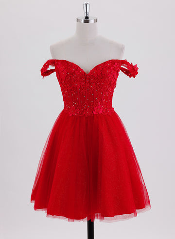 Ball-Gown/Princess Short Tulle Homecoming Dress With Rhinestone