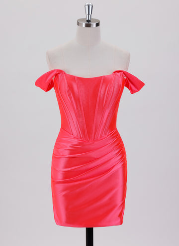 Sheath/Column Short Jersey Homecoming Dress With Pleated