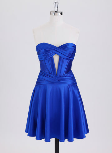 A-line Sleeveless Short Jersey Homecoming Dress With Pleated