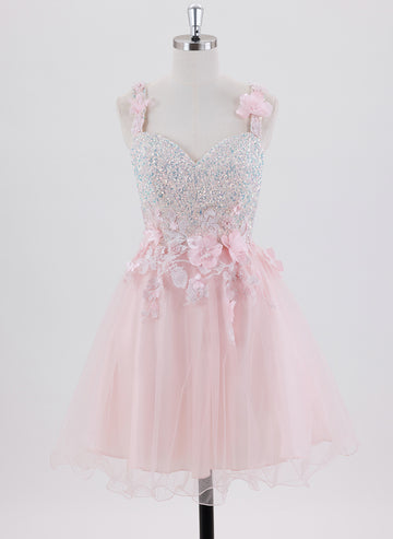 Ball-Gown/Princess Short Homecoming Dress With Sequins 3D Floral