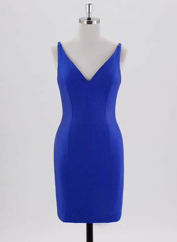 Sheath/Column Sleeveless Short Jersey Homecoming Dress