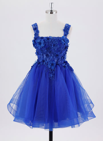 Ball-Gown/Princess Short Homecoming Dress With 3D Floral