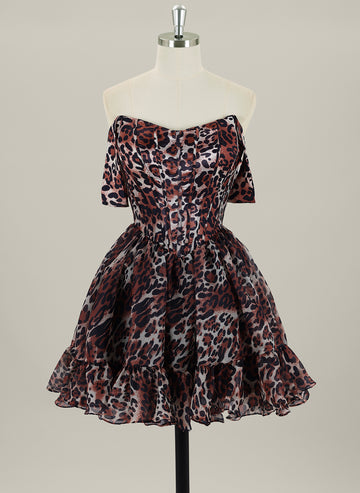 Ball-Gown/Princess Short Organza Homecoming Dress With Ruffle