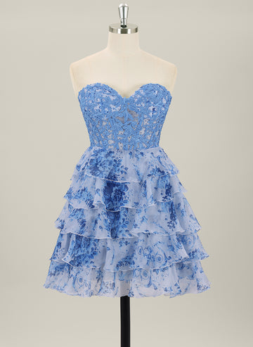 Ball-Gown/Princess Sleeveless Short Organza Homecoming Dress With Ruffle