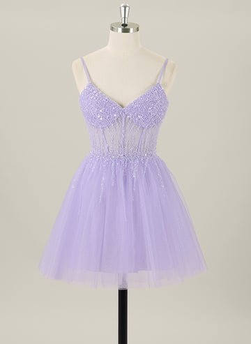 Ball-Gown/Princess Sleeveless Short Tulle Homecoming Dress
