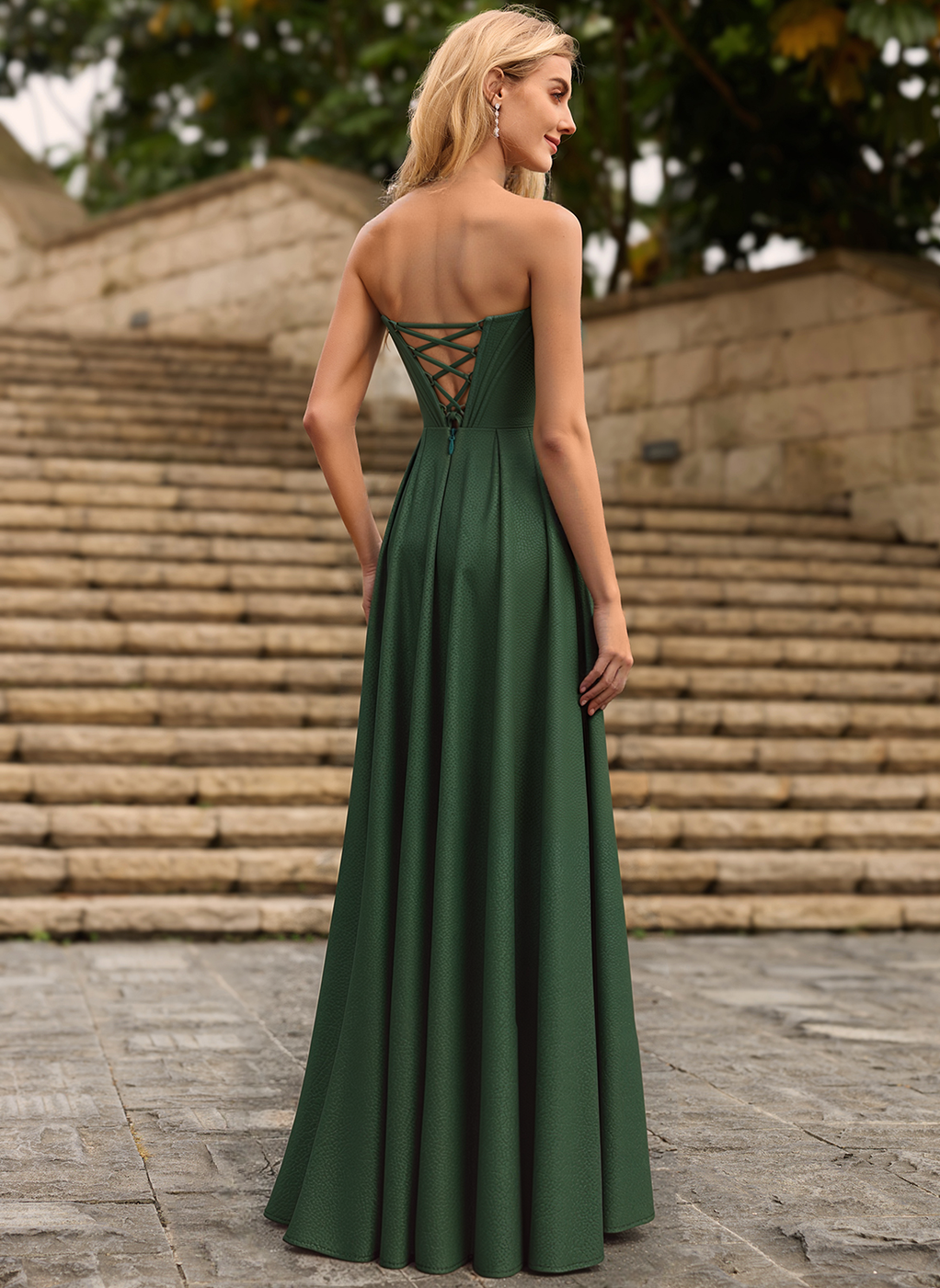 A-line Sweetheart Floor-Length Jersey Prom Dresses With Pleated