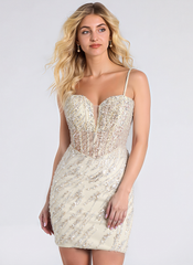 Sheath/Column Sweetheart Short Sequin Homecoming Dress With Beading Sequins