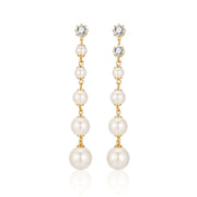 Charming Wedding Cubic Zirconia Pearl Earrings For Bride
