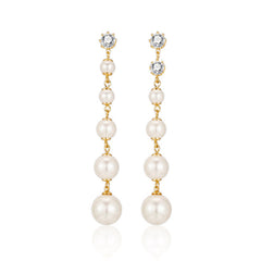 Charming Wedding Cubic Zirconia Pearl Earrings For Bride