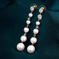 Charming Wedding Cubic Zirconia Pearl Earrings For Bride