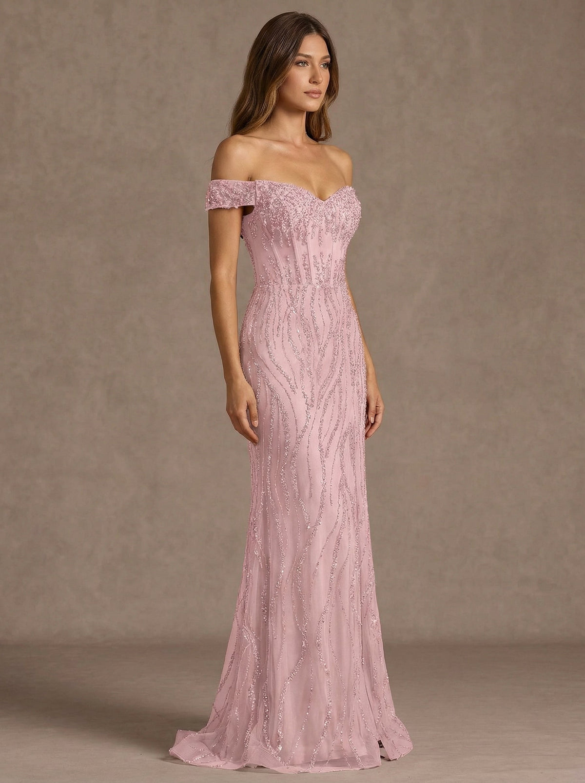 Trumpet/Mermaid Off the Shoulder Sweep Train Sequin Maxi Dresses With Sequins