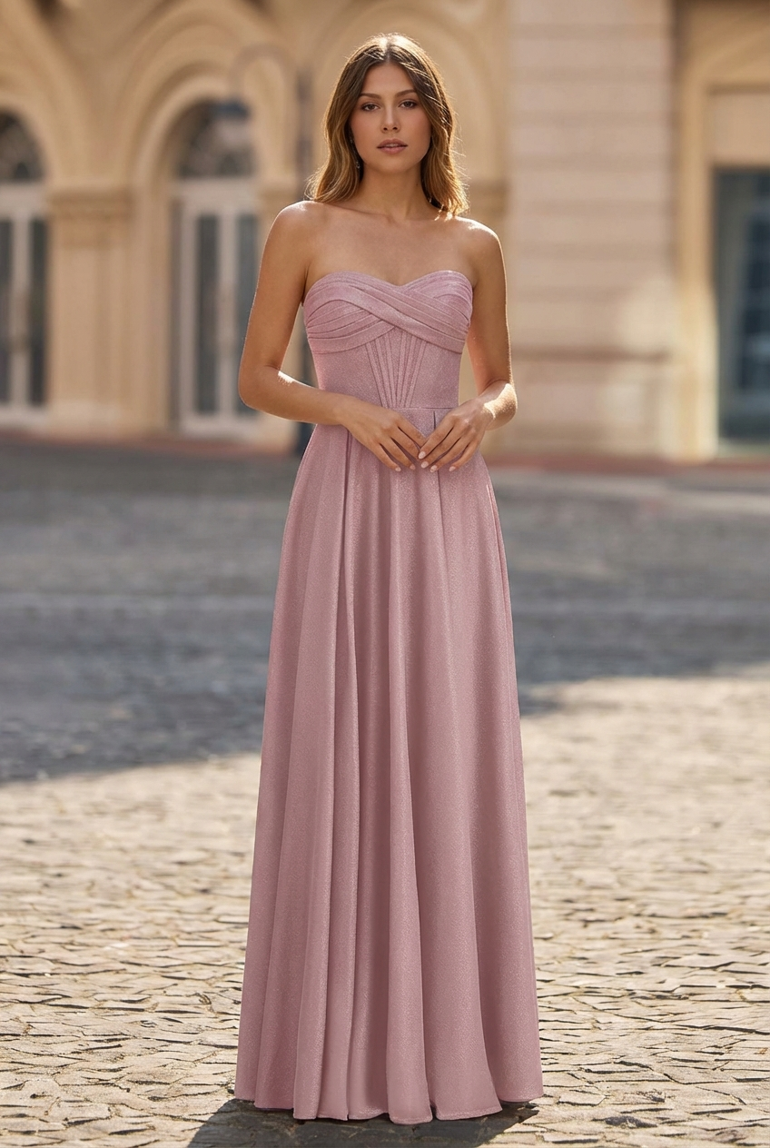 A-line Sweetheart Floor-Length Jersey Prom Dresses With Pleated