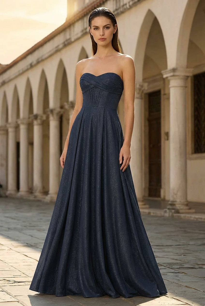 A-line Sweetheart Floor-Length Jersey Prom Dresses With Pleated