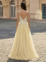 Sleeveless V-Neck Sequins Tulle Ball-Gown/Princess Maxi Dress