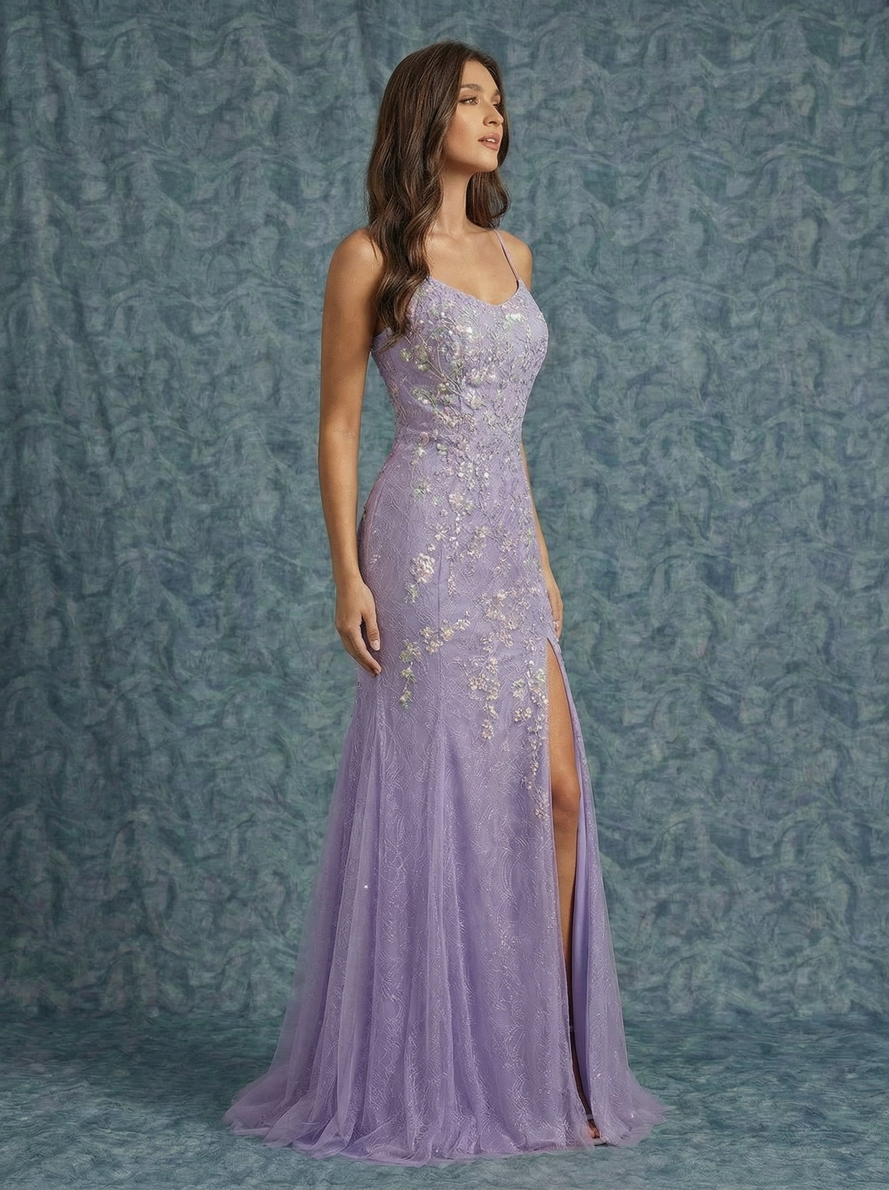 Trumpet/Mermaid Scoop Floor-Length Lace Maxi Dresses With Sequins