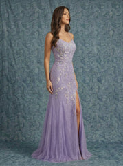 Trumpet/Mermaid Scoop Floor-Length Lace Maxi Dresses With Sequins