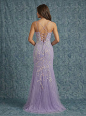 Trumpet/Mermaid Scoop Floor-Length Lace Maxi Dresses With Sequins