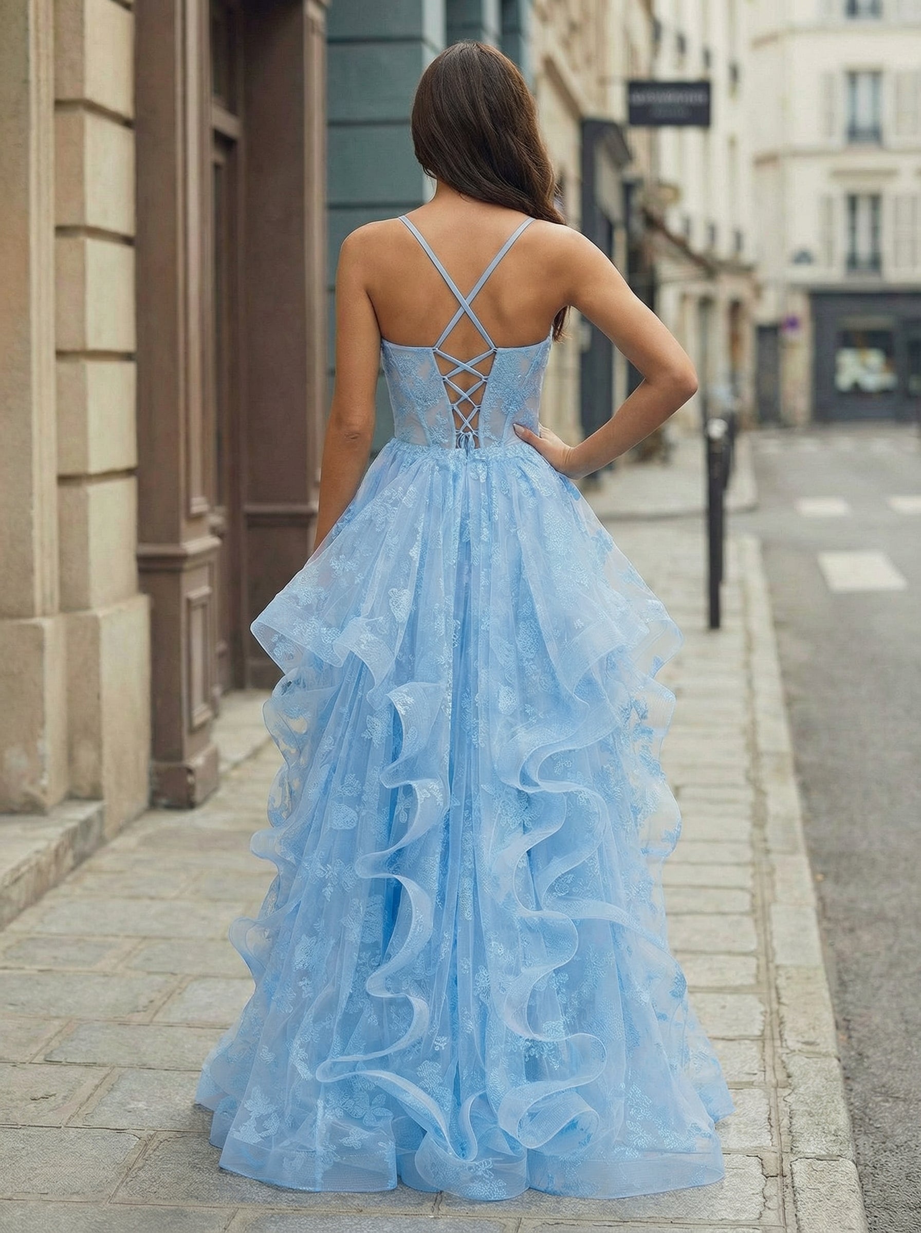 Ball-Gown/Princess Sweetheart Floor-Length Lace Prom Dresses