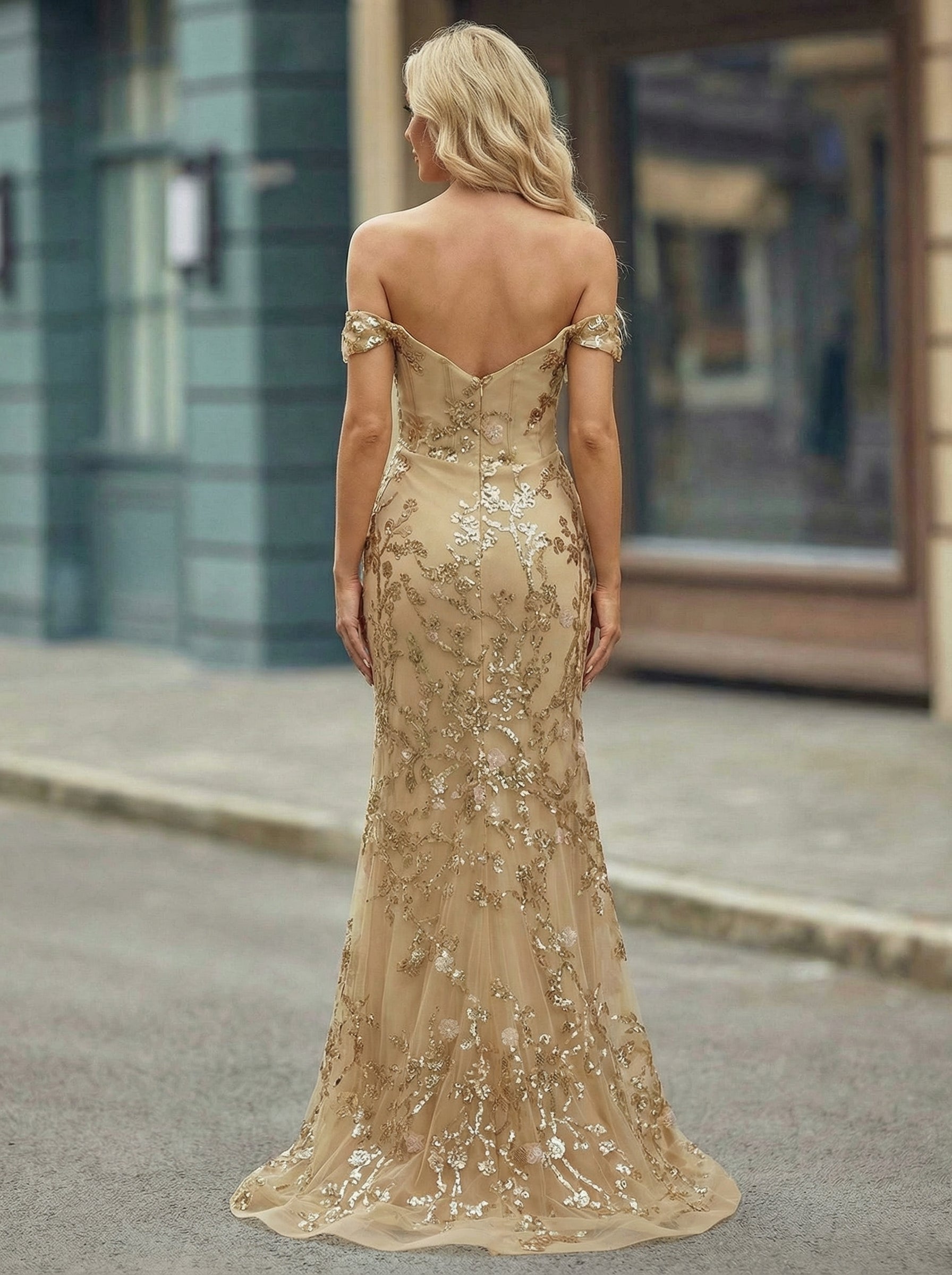 Trumpet/Mermaid Sweetheart Sweep Train Sequin Maxi Dresses With Sequins
