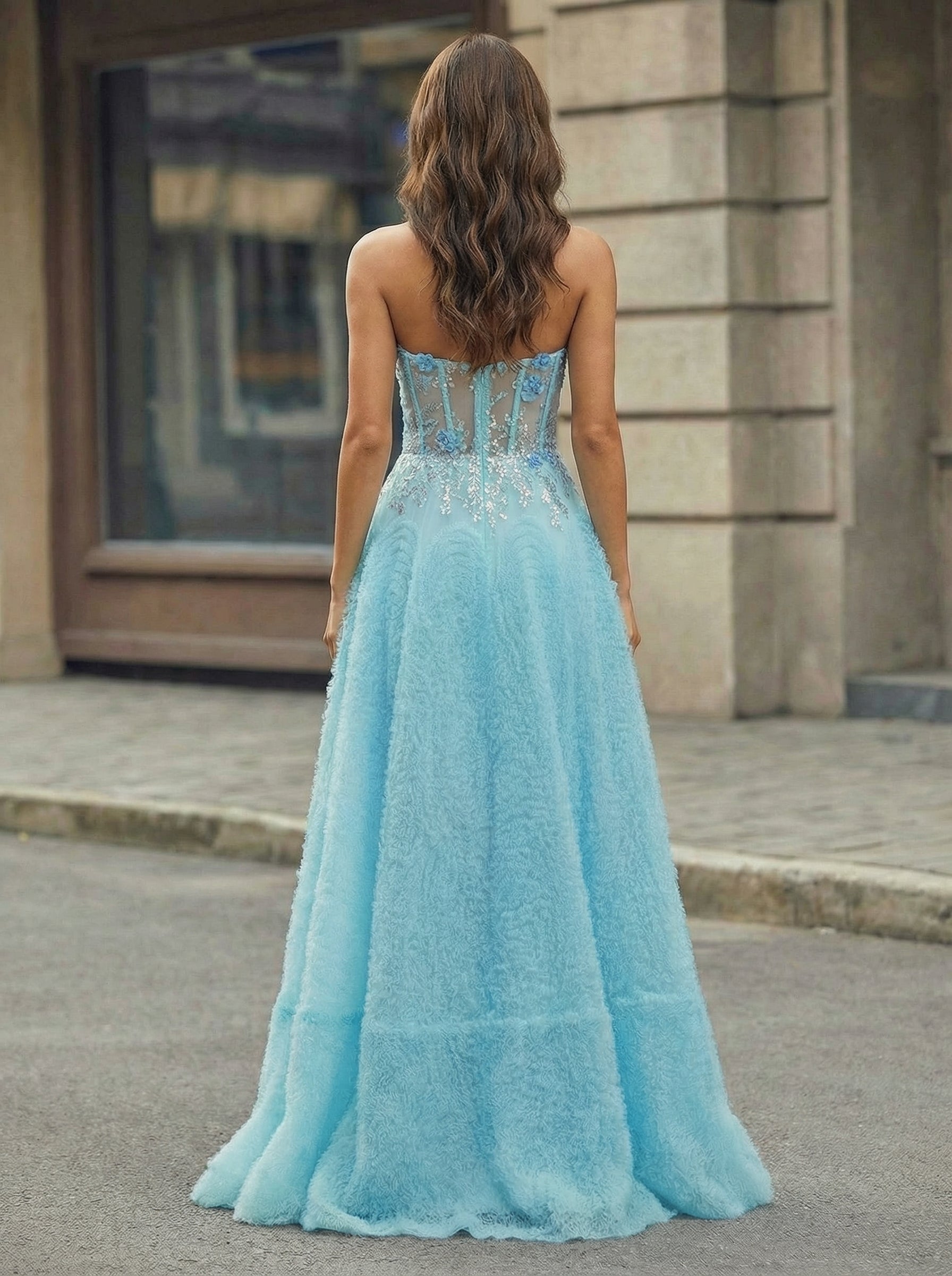 Ball-Gown/Princess Sweetheart Sweep Train Tulle Maxi Dresses With Sequins