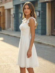A-line Sleeveless Short Chiffon Homecoming Dress With Ruffle