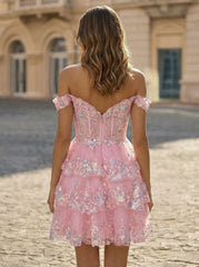 Ball-Gown/Princess Short Tulle Homecoming Dress With Sequins