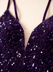 The Y2K Dream Purple Sequin Lace-Up Mini | Prom & HoCo