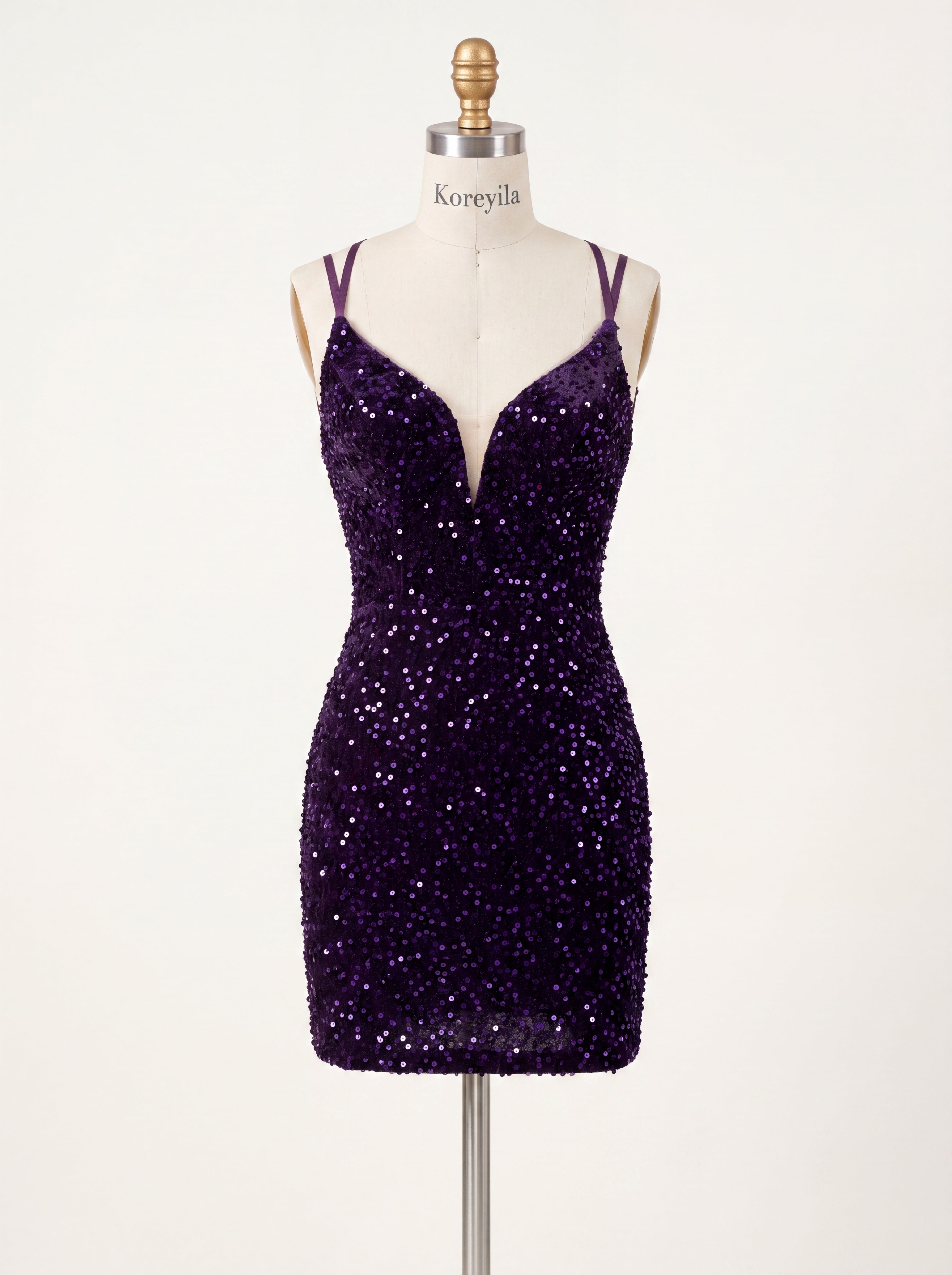 The Y2K Dream Purple Sequin Lace-Up Mini | Prom & HoCo
